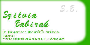 szilvia babirak business card